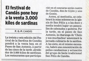 2005 El festival de Candás pone hoy a la venta 3.000 kg