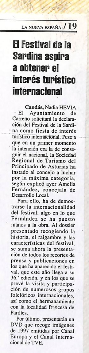 2006 El festival de la sardina aspira a obtener el interés turístico nacional
