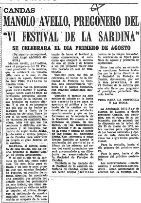1975 Avello pregónero  de festival de la sardina