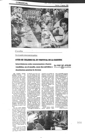 1984 Ayer se celebro el XV festival de la sardina