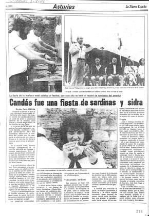 1985 Candás fue una fiesta de sardinas y sidra