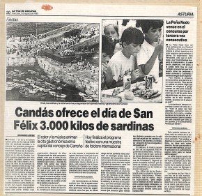 1989 Candás ofrece 3000 kilos de sardinas el día de san Félix