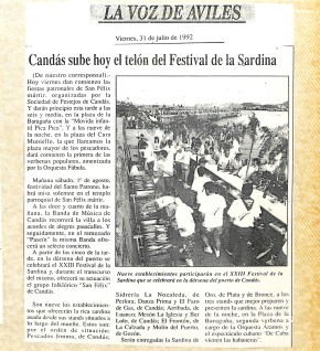 1992 Candás sube hoy el telón de la sardina
