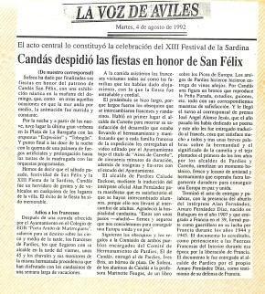 1992 Candás despidió las fiestas de san Félix