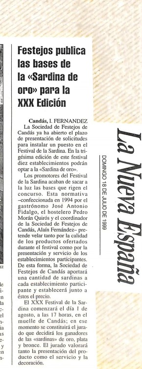 1989 festejos publica las bases para la sardina de oro para el XXX certamen